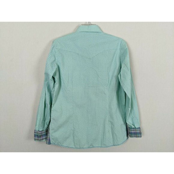 Rough Stock Panhandle slim Women blue blouse S - Picture 4 of 12